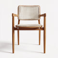 Sillas de jardín de madera y ratán 56x58x82 cm - Marrón-Beige - Estilo natural para exterior