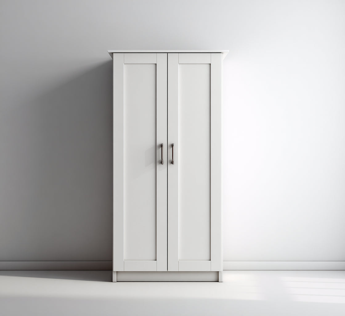 Armarios de madera 95x50x185 cm - Blanco - Estilo moderno con puertas