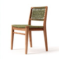 Sillas de jardín de madera y cuerda 48x55x82 cm - Marrón-Verde - Estilo natural para exterior