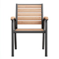 Sillas de jardín de madera y metal 58x56x86 cm - Marrón-Negro - Estilo moderno para exterior