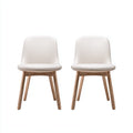 Sillas de jardín de madera y piel sintética 48x55x82 cm - Beige-Marrón - Estilo moderno para exterior