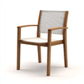 Sillas de jardín madera y textileno 58x60x86 cm marrón y blanco - diseño moderno con reposabrazos
