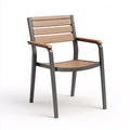 Sillas de jardín metal y madera 56x60x87 cm gris y marrón - diseño moderno ergonómico