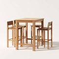Conjuntos de comedor de jardín 90x90x95 cm - madera en marrón - diseño alto para exterior