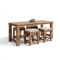 Conjuntos de comedor de jardín de madera 150x80x75 cm - Marrón-Beige - Estilo rústico para exterior