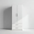 Armario de madera 85x50x180 cm - blanco - diseño moderno para dormitorio