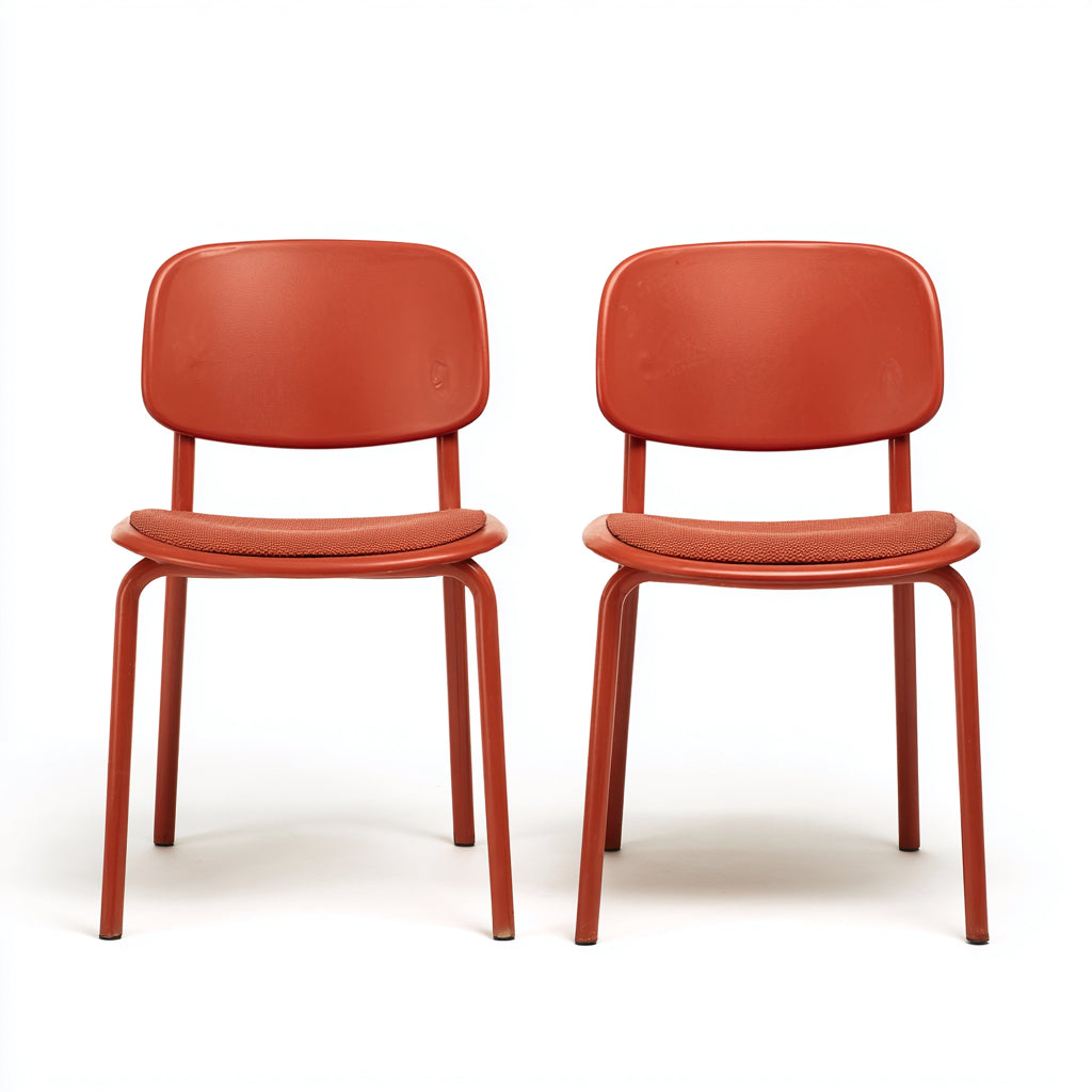 Sillas de jardín de metal y tela 45x52x80 cm - Naranja - Estilo moderno para exterior
