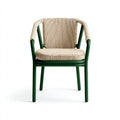 Sillas de jardín de metal y cuerda 58x56x80 cm - Verde-Beige - Estilo natural para exterior