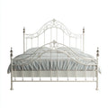 Camas dobles de metal 210x160x120 cm blanco - diseño clásico ornamental