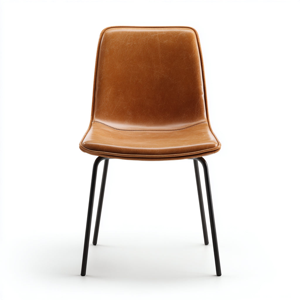 Sillas de jardín tapizadas en piel sintética y metal 48x55x84 cm - marrón-negro - diseño moderno para exterior