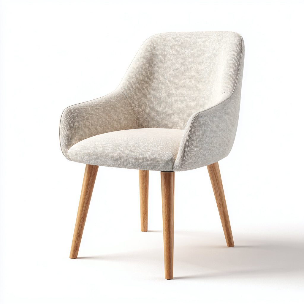 Sillas de jardín tapizadas en tela y madera 56x58x80 cm - beige-madera natural - diseño moderno para exterior