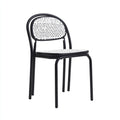 Sillas de jardín de metal y ratán 46x54x82 cm negro-blanco - diseño moderno apilable