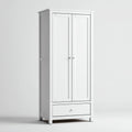 Armarios de madera 85x50x180 cm - Blanco - Estilo clásico con cajón