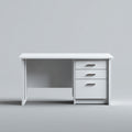 Mesas de oficina 120x55x75 cm - madera en blanco - diseño compacto con cajones para despacho