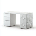 Mesa de oficina 140x70x75 cm - blanco - diseño moderno con 3 cajones