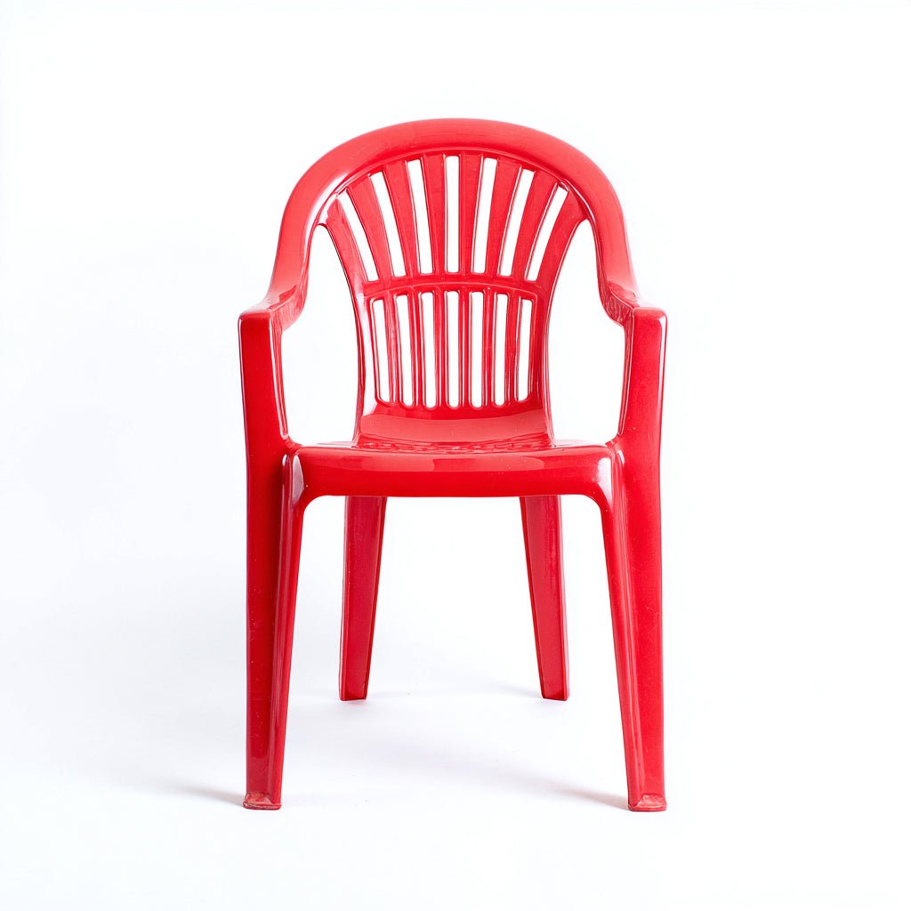 Sillas de jardín de plástico 55x56x82 cm - rojo - diseño clásico para exterior