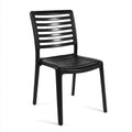 Sillas de jardín de plástico 45x52x82 cm - Negro - Estilo moderno para exterior