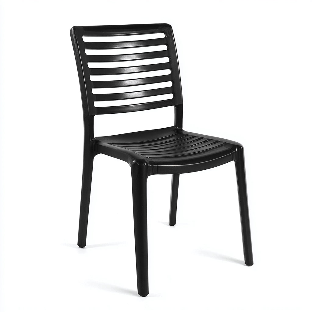 Sillas de jardín de plástico 45x52x82 cm - Negro - Estilo moderno para exterior