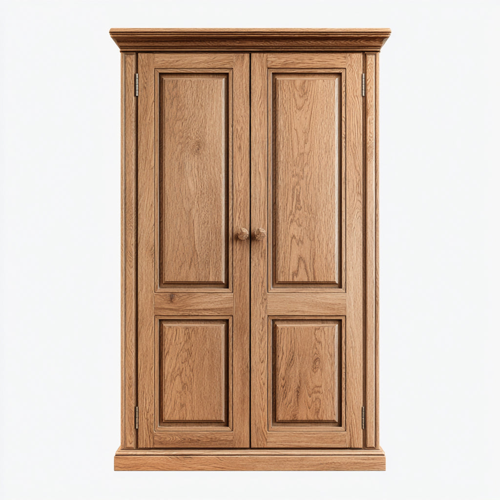 Armario de madera 110x55x190 cm - color roble natural - estilo clásico para dormitorio