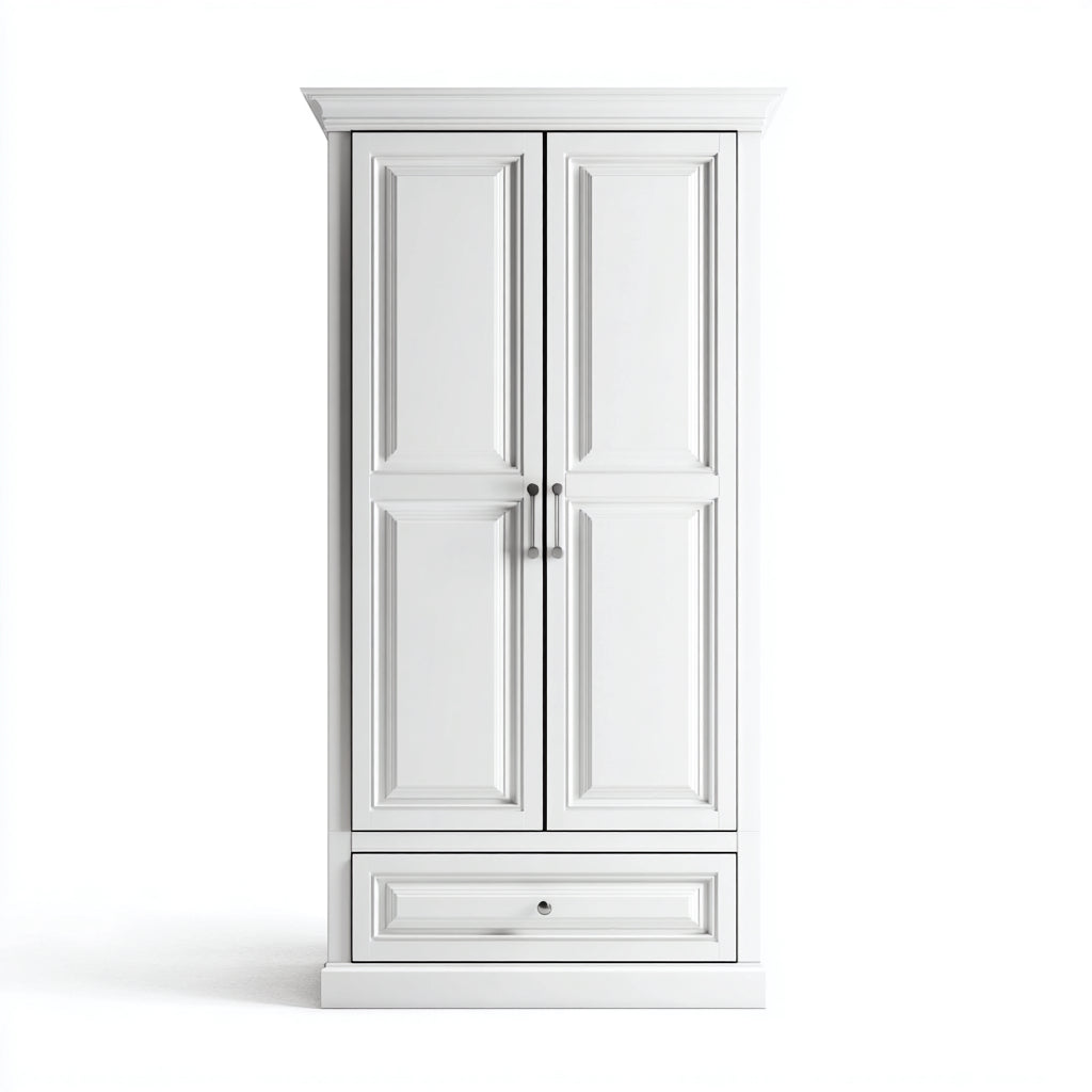 Armarios 90x52x185 cm - madera en blanco - diseño clásico para dormitorio