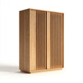 Armario de madera 120x58x185 cm - roble natural - diseño de lamas para dormitorio
