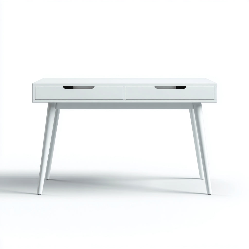 Mesas de oficina de madera 120x60x75 cm blanco - diseño minimalista con cajones
