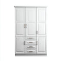 Armarios de madera 160x55x200 cm blanco - diseño clásico con cajones y puertas