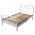 Cama doble metálica 200x160x110 cm - blanco - estilo moderno para dormitorio