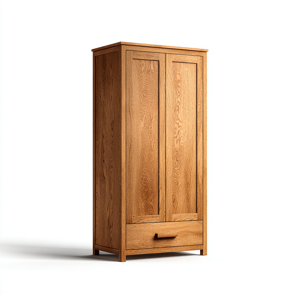 Armarios de madera 88x50x185 cm - Marrón - Estilo clásico con cajón