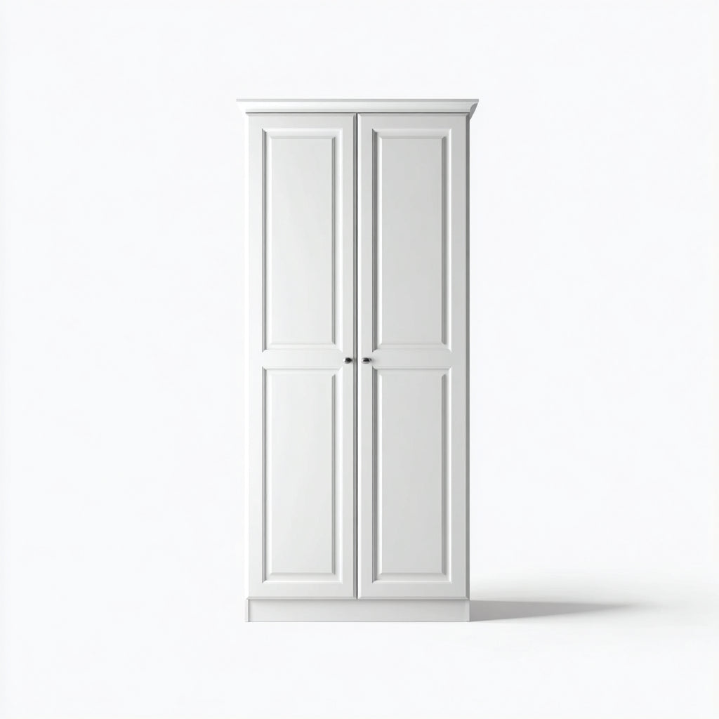 Armario de madera 100x55x200 cm - blanco - estilo clásico para dormitorio