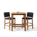 Conjuntos de comedor de jardín de madera y tejido 80x80x105 cm marrón-negro - diseño moderno para exterior
