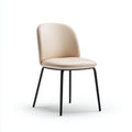 Sillas de jardín de metal y piel sintética 48x55x82 cm - Beige-Negro - Estilo moderno para exterior