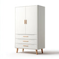 Armarios de madera 100x50x185 cm blanco-beige - diseño nórdico con cajones