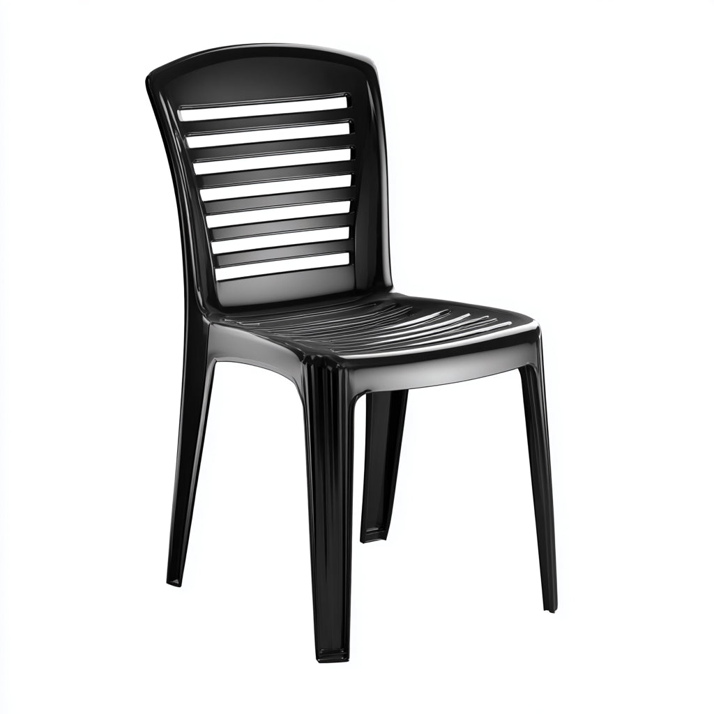 Sillas de jardín de plástico 47x52x82 cm - negro - diseño clásico para exterior