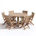 Conjuntos de comedor de jardín 120x120x75 cm - madera en marrón - diseño plegable para exterior