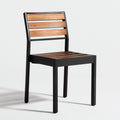 Sillas de jardín de madera y metal 45x52x84 cm - Marrón-Negro - Estilo moderno para exterior
