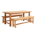 Conjuntos de comedor de jardín 180x80x75 cm - madera en marrón - diseño con bancos para exterior