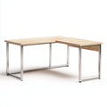 Mesa de oficina en L 160x120x75 cm - madera natural-metal - diseño moderno