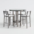 Conjuntos de comedor de jardín de metal y vidrio 85x85x100 cm - Gris-Transparente - Estilo moderno para exterior
