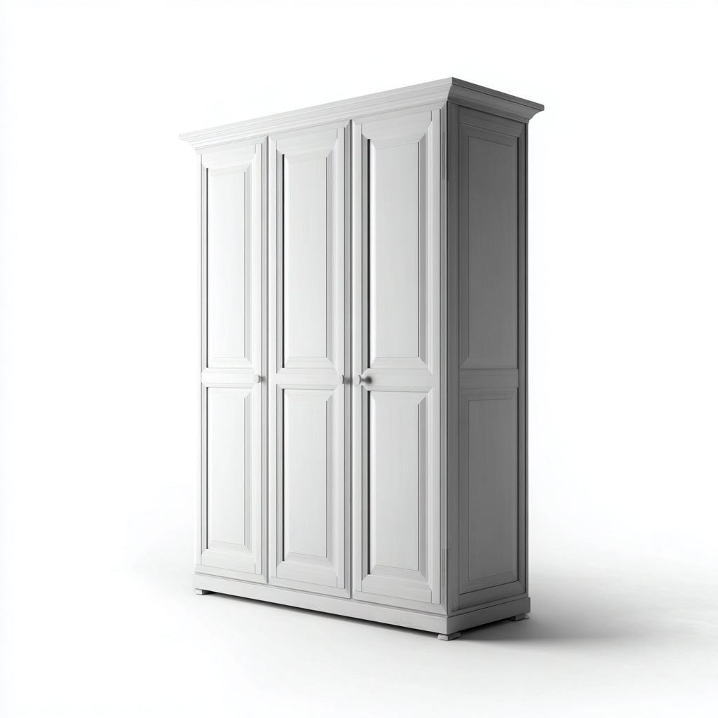 Armarios 145x55x195 cm - madera en blanco - diseño clásico para dormitorio