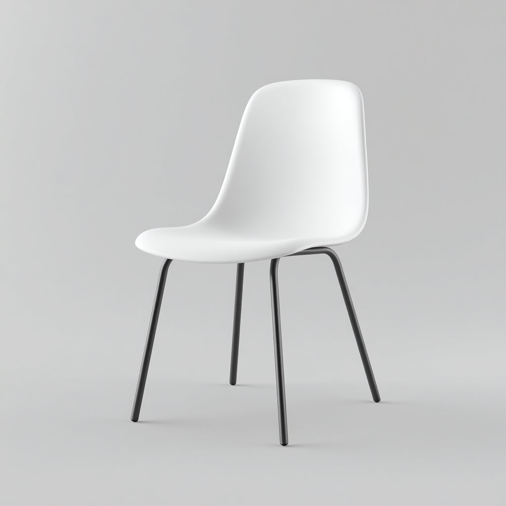 Sillas de jardín de plástico y metal 48x52x82 cm - blanco-negro - diseño moderno para exterior