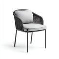 Sillas de jardín con reposabrazos de cuerda y metal 60x58x78 cm - gris oscuro-gris claro - diseño moderno para exterior
