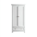 Armarios ropero 85x50x180 cm - madera blanca con cajón inferior - estilo clásico para dormitorio