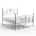Cama doble metálica 200x180x120 cm - blanco - estilo clásico para dormitorio