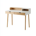 Mesas de oficina de madera 110x55x90 cm blanco-beige - diseño nórdico con cajones