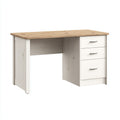 Mesas de oficina de madera 140x60x75 cm blanco-beige - diseño moderno con cajones