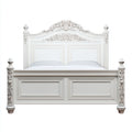 Camas dobles de madera 160x200 cm - Blanco - Estilo clásico ornamentado