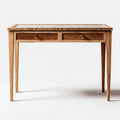 Mesas de oficina 115x55x78 cm - madera marrón con tablero decorativo y 2 cajones - estilo clásico para despacho